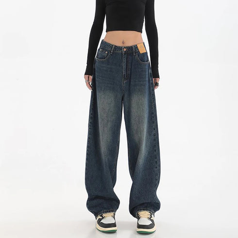 High Waist Baggy Denim Jeans for Women