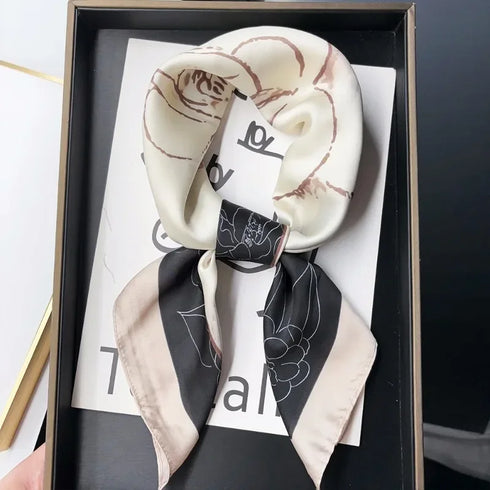 Luxury Silk Square Scarf for Women - 70cm