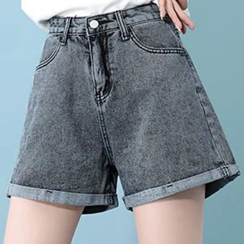 High Waist Denim Mini Shorts for Women