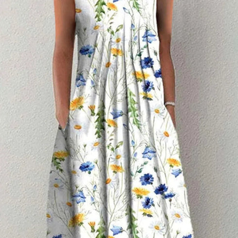 Elegant Floral Print Casual Dress for Women