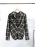 Casual Plaid V-Neck Blouse for Women