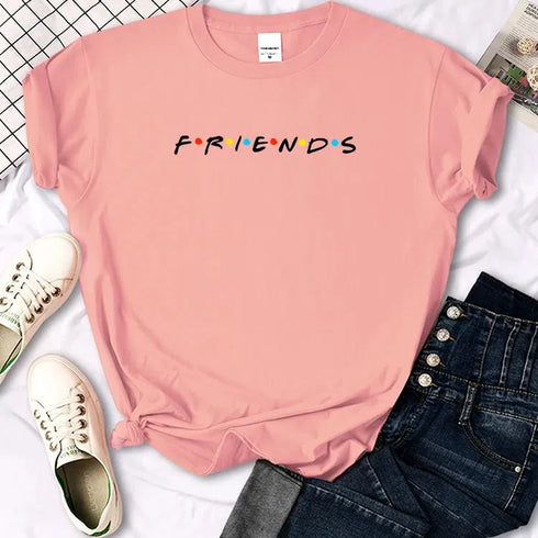 Quirky Letter Print T-Shirt for Women - Casual Summer Tee