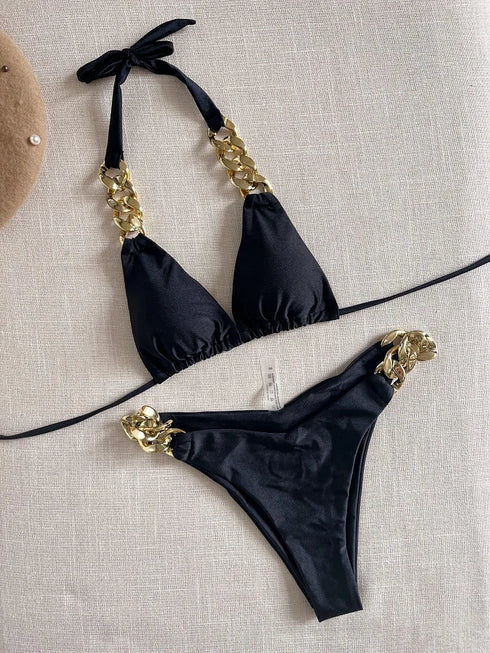 Triangle Halter Bikini Set for Women