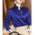 Plus Size Satin Long Sleeve Blouse for Women