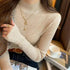 Chic Mock Neck Knitted Pullover Sweater