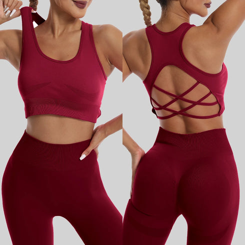 Seamless High Waist Leggings and Sports Bra Set