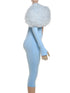 Furry Patchwork Backless Jumpsuit for Women