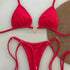 White Lace-Up Bikini Set for Women