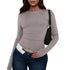 Womens Long Sleeve Bodycon Crop Top - Solid Colours