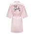 Team Bride Satin Robe with Black Letters