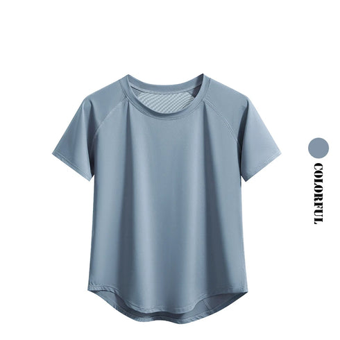 DRUR Women Sports T-shirt Short Sleeve Quick Dry Loose Compression Shirt Female Summer Fitness Sweatshirt Running Gym Tops New