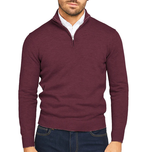 Lightweight Men's Quarter Zip Pullover Sweater