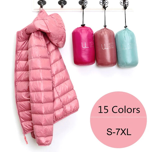 Women’s Lightweight Hooded Puffer Jacket in 15 Colours