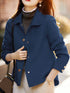 Classic Solid Woolen Coat for Women
