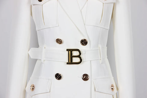 Double Breasted Blazer Dress with Belt