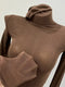 Turtleneck Long Sleeve Cotton Top for Women
