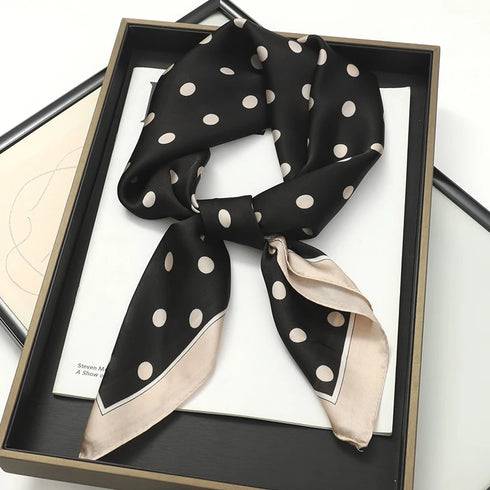 70x70cm Silk Satin Square Scarf with Print