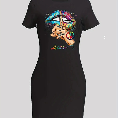 Women Short Sleeve O-Neck Loose Casual Tshirt Dresses for Easy Style