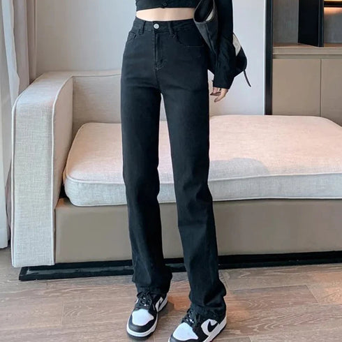 High Waist Straight Leg Jeans for Women