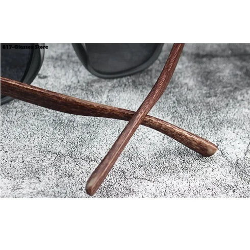 Sunglasses for Men Women's Trendy Retro Wood Grain Polarized Eyewear for Outdoor Cycling and Street Photography