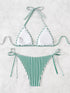 Floral Print Triangle Bikini Set with Brazilian Bottoms