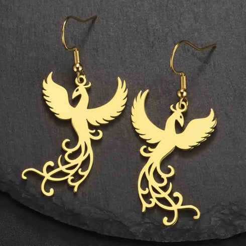 Phoenix Fire Bird Dangle Earrings for Women