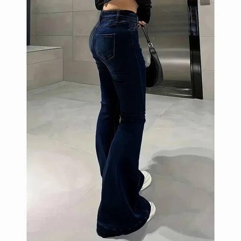 Vintage High Waist Flare Jeans for Women