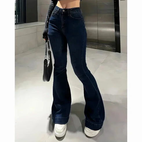 Vintage High Waist Flare Jeans for Women