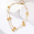 GANEMLY Gold Five-Leaf Clover Pendant Necklace