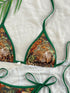 Green Border Leopard Print Bikini Swimsuit