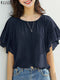 ZANZEA Women Chiffon Blouse Korean Casual Ruffle Short Sleeve Tops Shirt Elegant Ruffle Hem Blusas 2024 Summer Fashion Tunics