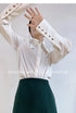 Elegant Satin Silk Blouse with Turn Down Collar