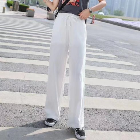 High Waist Wide Leg Casual Trousers for Women
