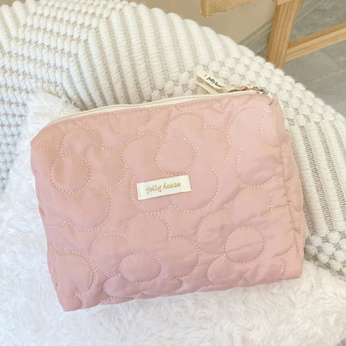 Quilted Cotton Travel Storage Bag - Retro Cherry Design