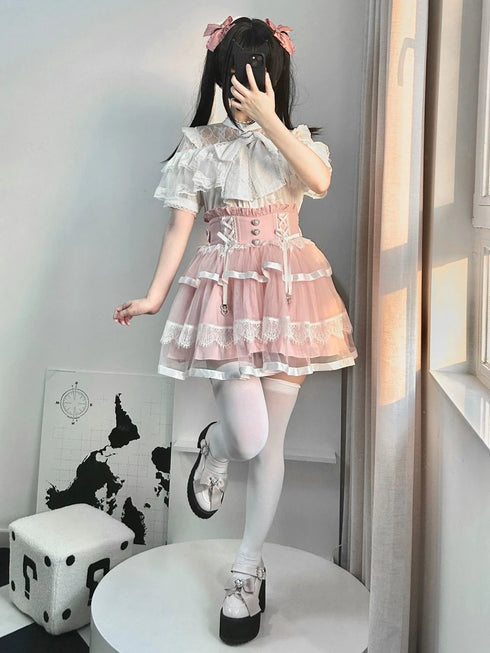 Summer Lolita Blouse with Lace Detail
