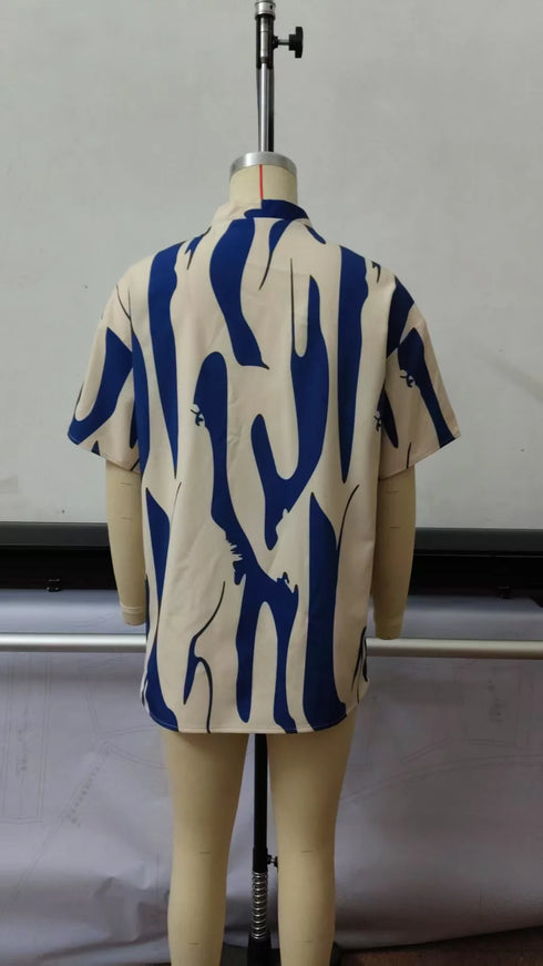 Elegant Floral Print Women's Summer Set