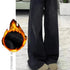 Womens Flared Wide Leg Jeans - Black & Grey