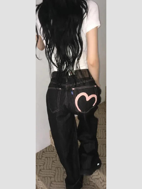 Y2K Wide Fit Baggy Denim Jeans for Women