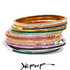 Two Shape Round Square Colourful Zirconia Bracelet Bangle