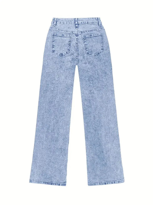 Plus Size Wide Leg Denim Jeans for Women