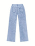 Plus Size Wide Leg Denim Jeans for Women