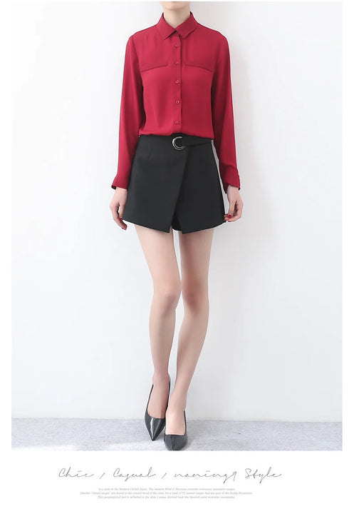Simple Solid Color Loose Women's Chiffon Shirt Tops 2023 New Long Sleeve Casual Elegance Woman Blouses Lady Office Shirt Clothes
