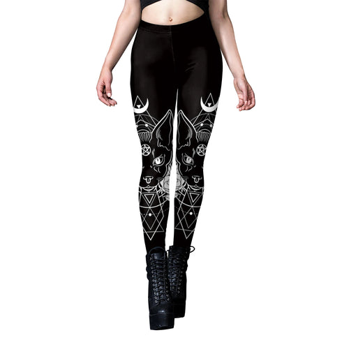 Gothic Steampunk Print Leggings for Women