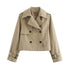Ladies Vintage Cropped Trench Jacket