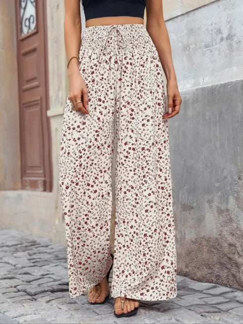Floral Print Wide Leg Pants in Plus Sizes 1XL-5XL
