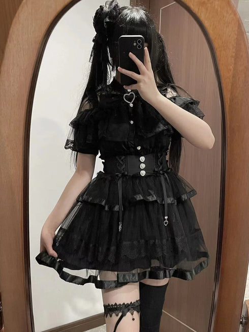 Summer Lolita Blouse with Lace Detail