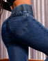High Waist Shirred Detail Skinny Jeans