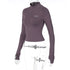 Y2K Long Sleeve Zip Crop Top for Women