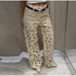 Floral Hollow Out High Waist Wide Leg Jeans