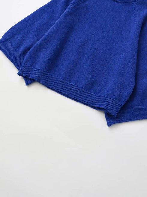 Casual Knitted Oversized Sweater with Mock Neck